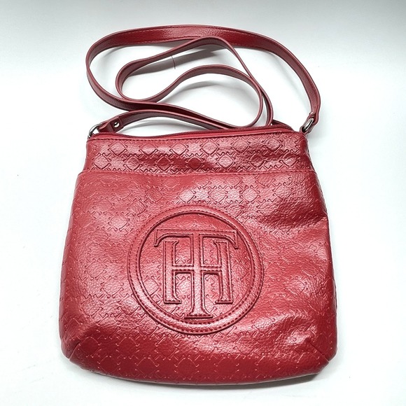 Tommy Hilfiger Handbags - Tommy Hilfiger Crossbody Shoulder Strap Zipper Faux Leather‎ Red Bag Purse